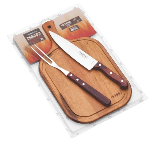 Tramontina Polywood 3-Piece BBQ Set - Knife 20cm, Fork 32cm, Cutting Board 40x23cm 21198/714 -Victorinox Verkaufsgeschäft b2e896fc9e797db1ff389c9ad7c8d003