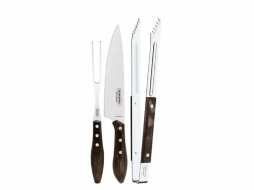 Tramontina Churrasco 3-Piece BBQ Cutlery Set (Fork, Knife, Tweezers), Brown 29899/265 -Victorinox Verkaufsgeschäft fb3ab1a508617383d2400233055f995a